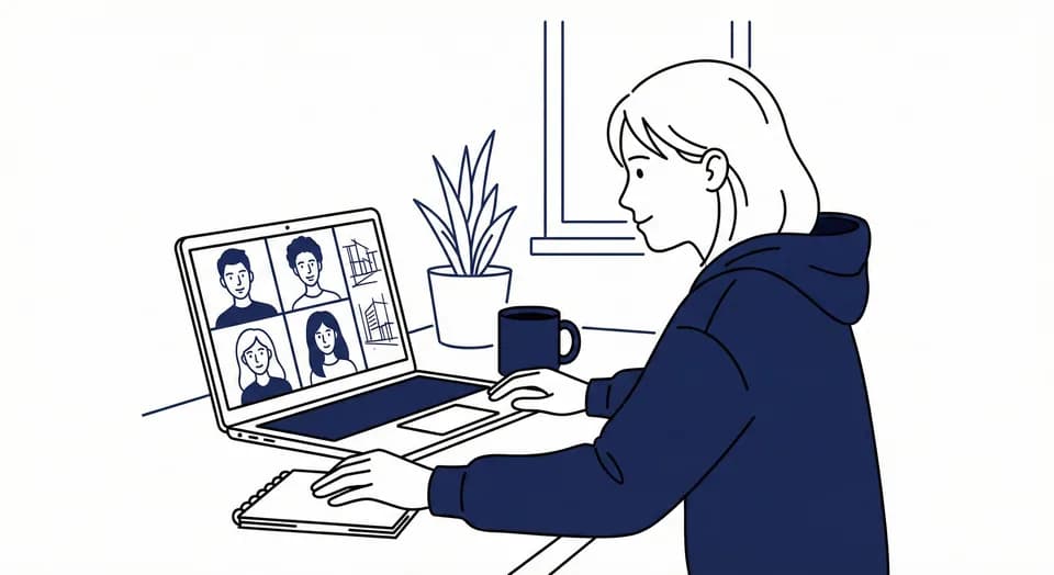 Student participating in an online group Saturday school lesson